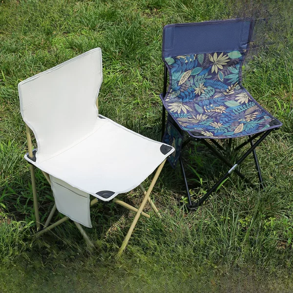 Temande Outdoor Folding Chair Outdoor Sketching Fishing Stool Portable Barbecue Family Camping Oxford Cloth Folding Chair