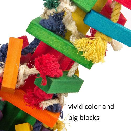 Parrot toys, bird cages, bird supplies, large colorful bird toys, cotton rope and wooden blocks to chew on, parrot chewing toys