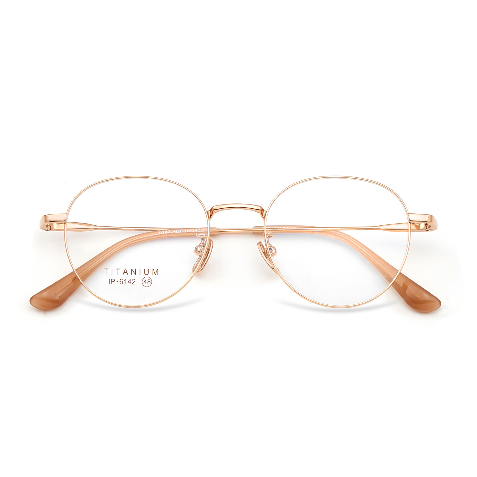 Artístico retro cara lisa de reducción de edad ronda gafas de titanio puro marco flexible de titanio Piernas Sin clip de la cara puede ser equipado con grados Danyang lote