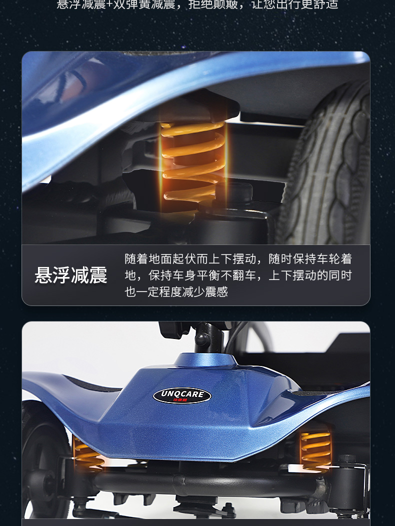 Jiankangshun Elderly Sedder Lightweight Folding Elderly Car Four-wheel Electric Vehicle Intelligent Moped Travel on the Plane