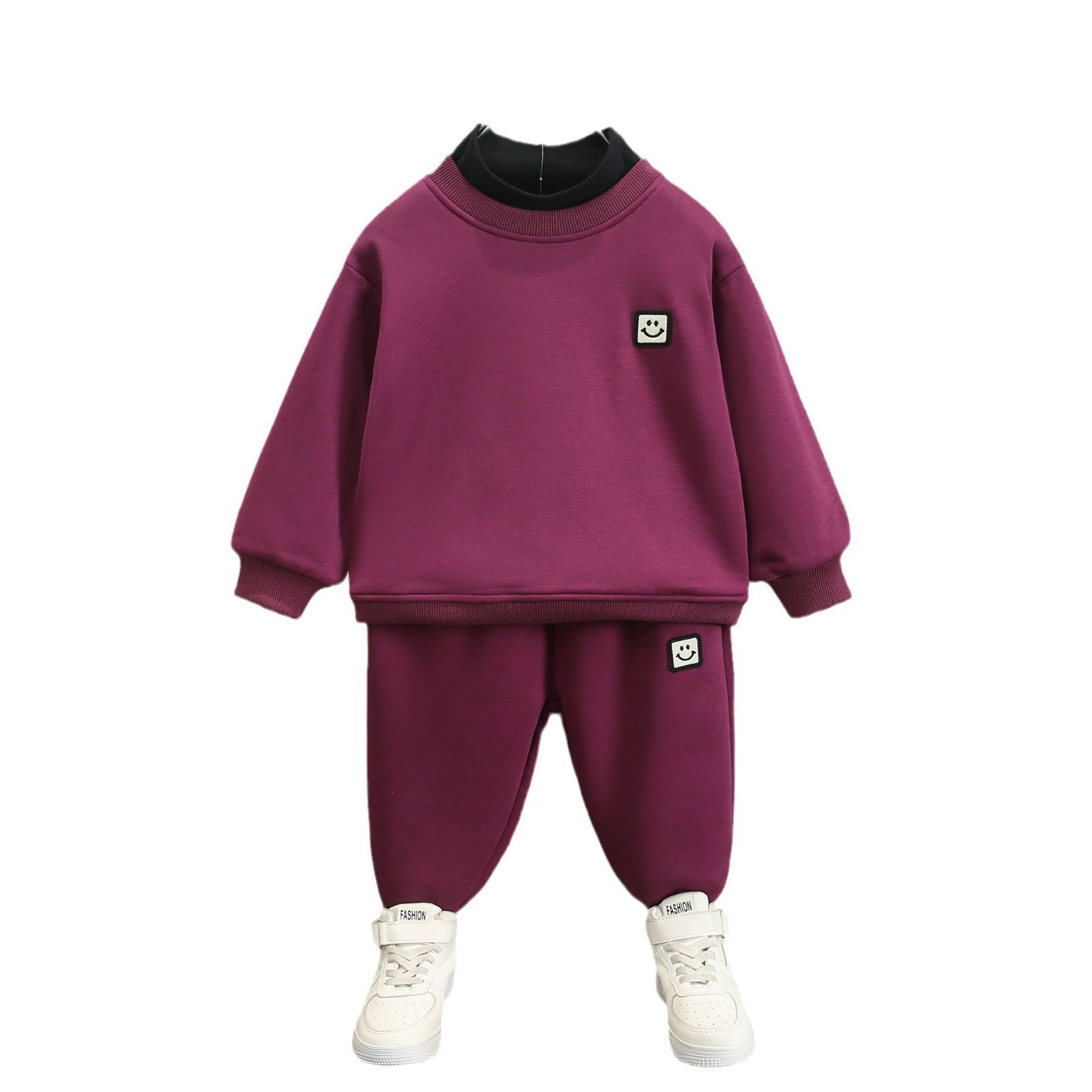 6660 traje de suéter para niños más terciopelo engrosamiento ropa de invierno para niños 2025 otoño e invierno nuevo traje de dos piezas para bebés