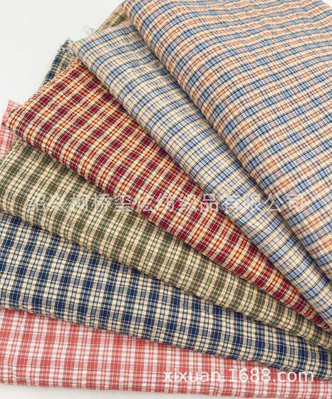 New bubble plaid fabric cotton bubble Plaid women's children's clothing plaid fabric spot supply