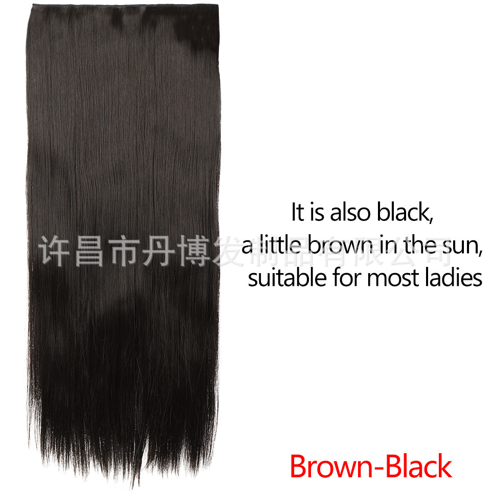 Extensiones de Cabello Largo y Liso para Mujer, Comercio Exterior Transfronterizo Europeo y Americano, Fibra de Alta Temperatura de 100 cm, Extensiones de Cabello Naturales e Invisibles