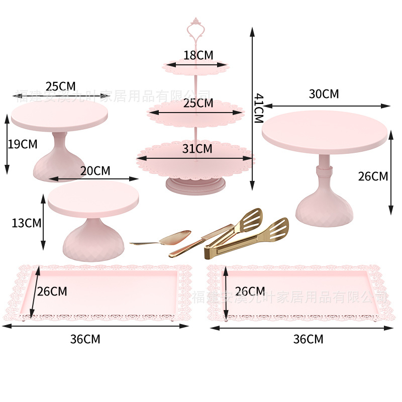 Juego de Soportes para Tartas de Hierro Forjado Estilo Europeo, Decoración para Bodas, Exhibición de Postres, Soporte para Aperitivos, Accesorios para Fiestas de Cócteles, Juego de Platos para Tartas image 10