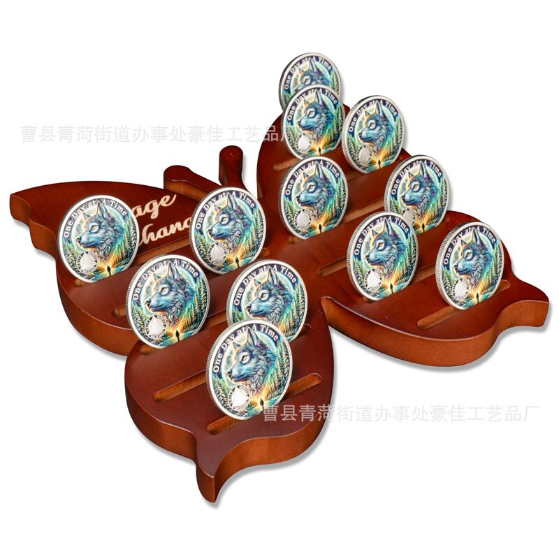Cross-Border Wooden Commemorative Coin Storage Rack Desktop Medal Medal Display Rack Solid Wood Challenge Coin Collection Rack Base