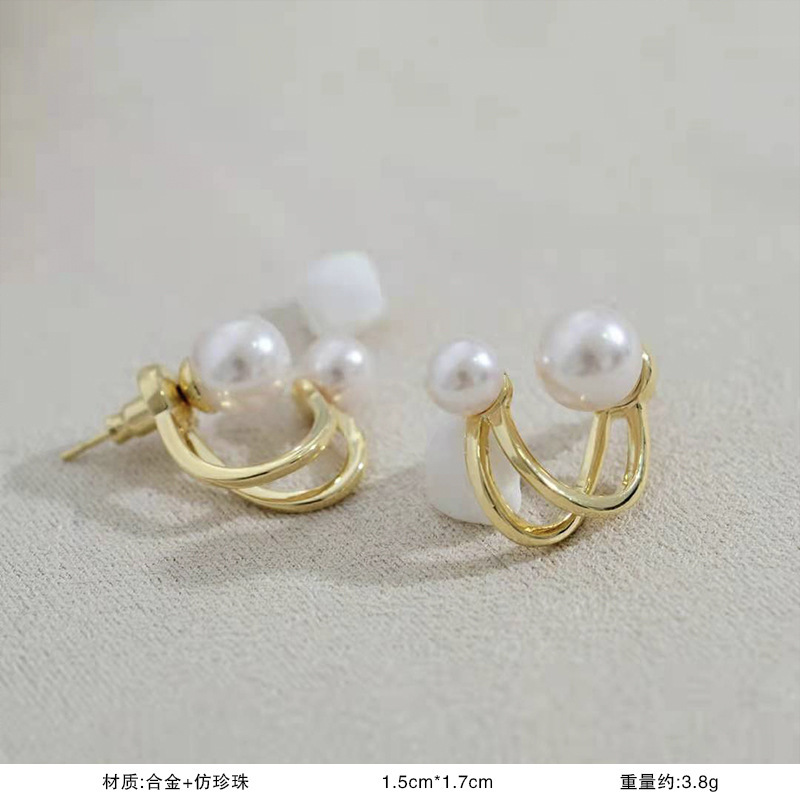 S925銀真珠の花のピアスの女性の贅沢な高級感があります。|undefined