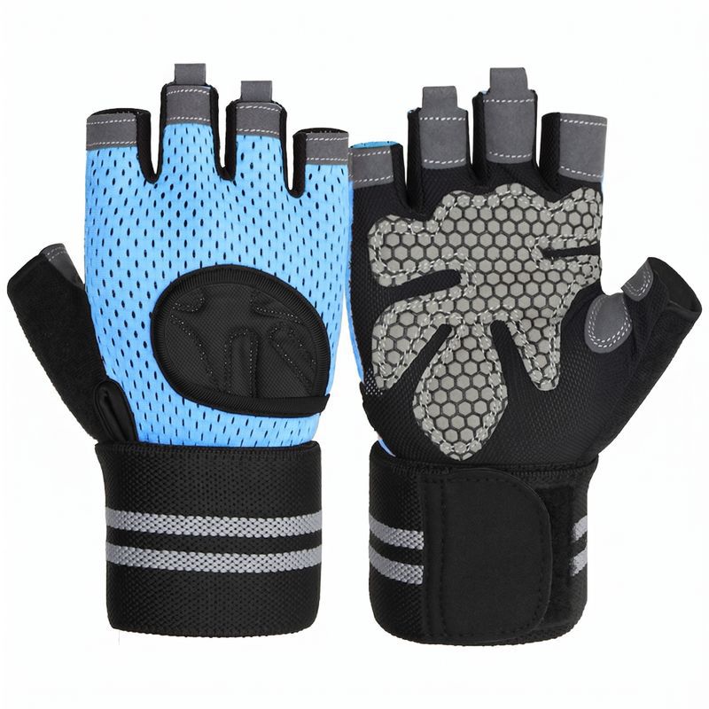 Guantes de medio dedo para exteriores, guantes deportivos antideslizantes para ciclismo y fitness, opciones multicolor, equipo de protección para la palma de la mano, guantes universales