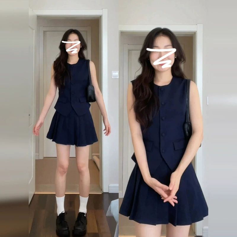 2025 новое летнее миниатюрное элегантное синее платье для женщин в стиле рыбалки, короткая юбка для свиданий на раннюю весну