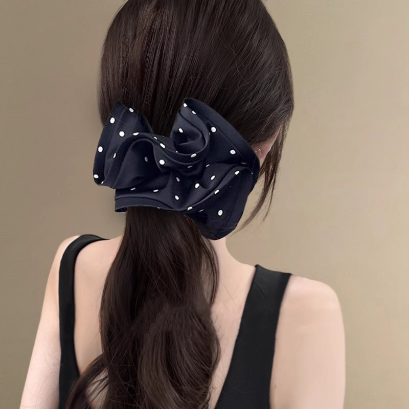 ネットセレブ人気のフレンチ高級フリル水玉ヘアバンド、優しい春の万能ヘアピン、トラベルヘアピン|undefined