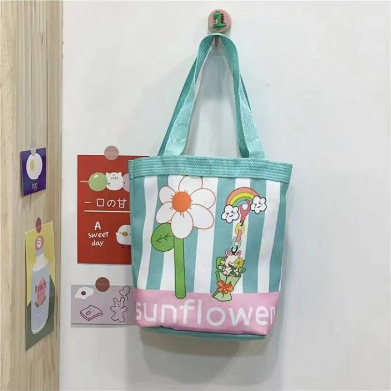 【ストア】かわいいイラストバケツポータブル韓国風ガールハートママランチバッグ仕事用小さなトートバッグ子供用|undefined