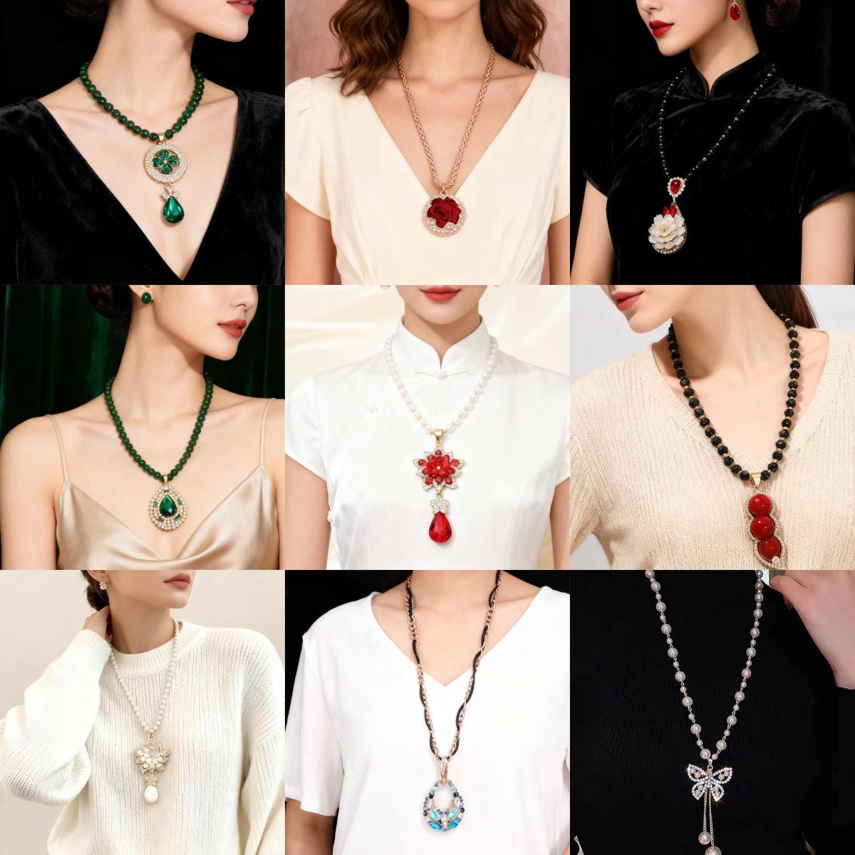 毛衣链轻奢高级感长款跨境欧美珍珠项链多种款时尚珍珠配饰女饰品