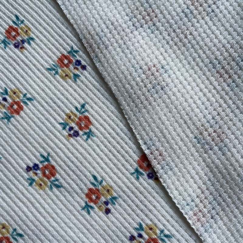 FRUITY甜美碎花华夫格 方领短外套女初秋百搭减龄小个子针织面料