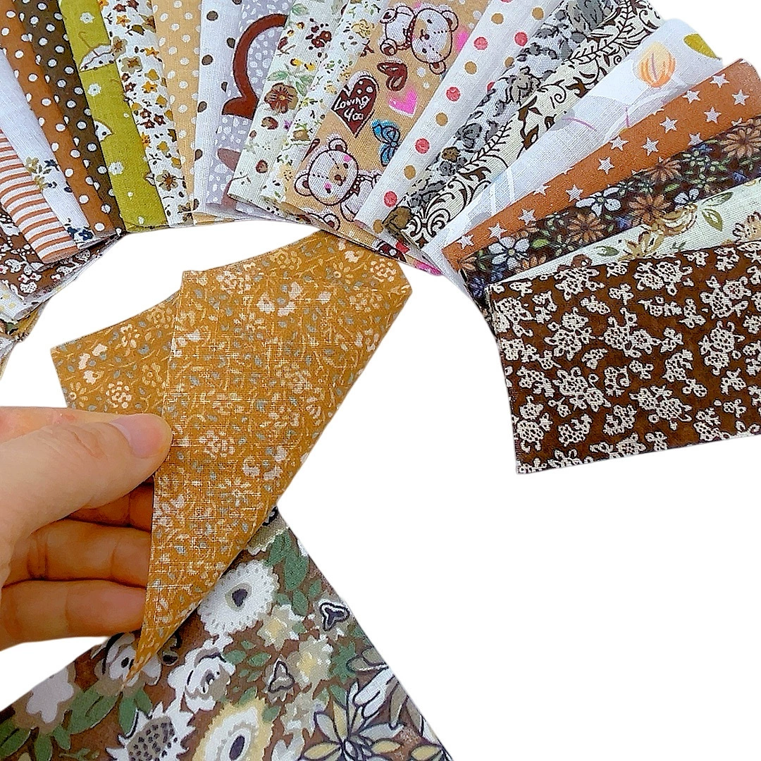 Sewing cloth set pure cotton printed handmade patchwork fabric DIY patchwork cloth set plant flowers floral cotton fabric