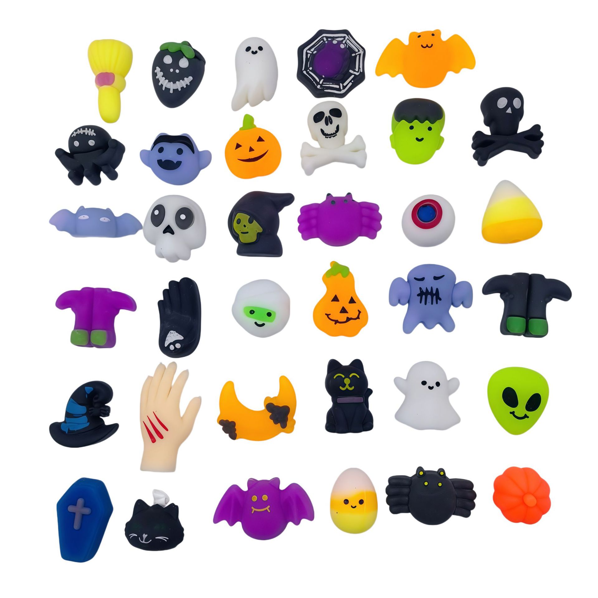Slow Rebound Stress-Relief Squishy Toy Halloween Pumpkin Head Spider Cartoon Dumpling Decoration Prop Squeeze Toy