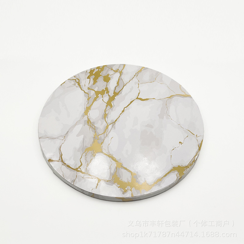 Fábrica directa bandeja redonda placa de transferencia mármol mapa de panal de papel 10 pulgadas pastel estampado pastel estampado pastel estampado