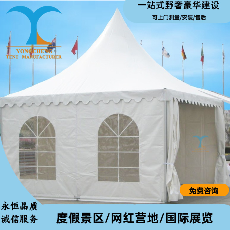 欧式铝合金四角帐篷活动尖顶帐篷喜宴车展婚庆酒席篷房展览帐篷