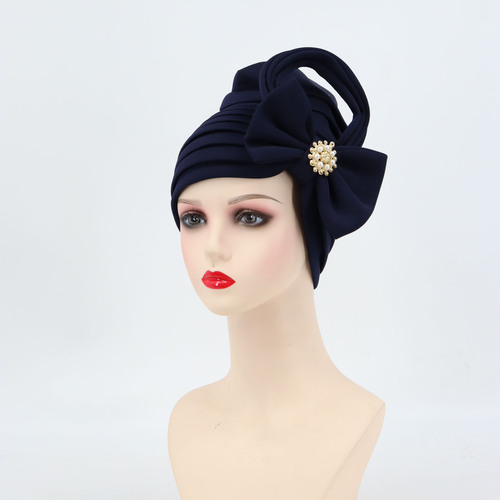 Cross-border new decorative beads air layer bow hat adjustable ethnic hat Indian hat African hat source factory