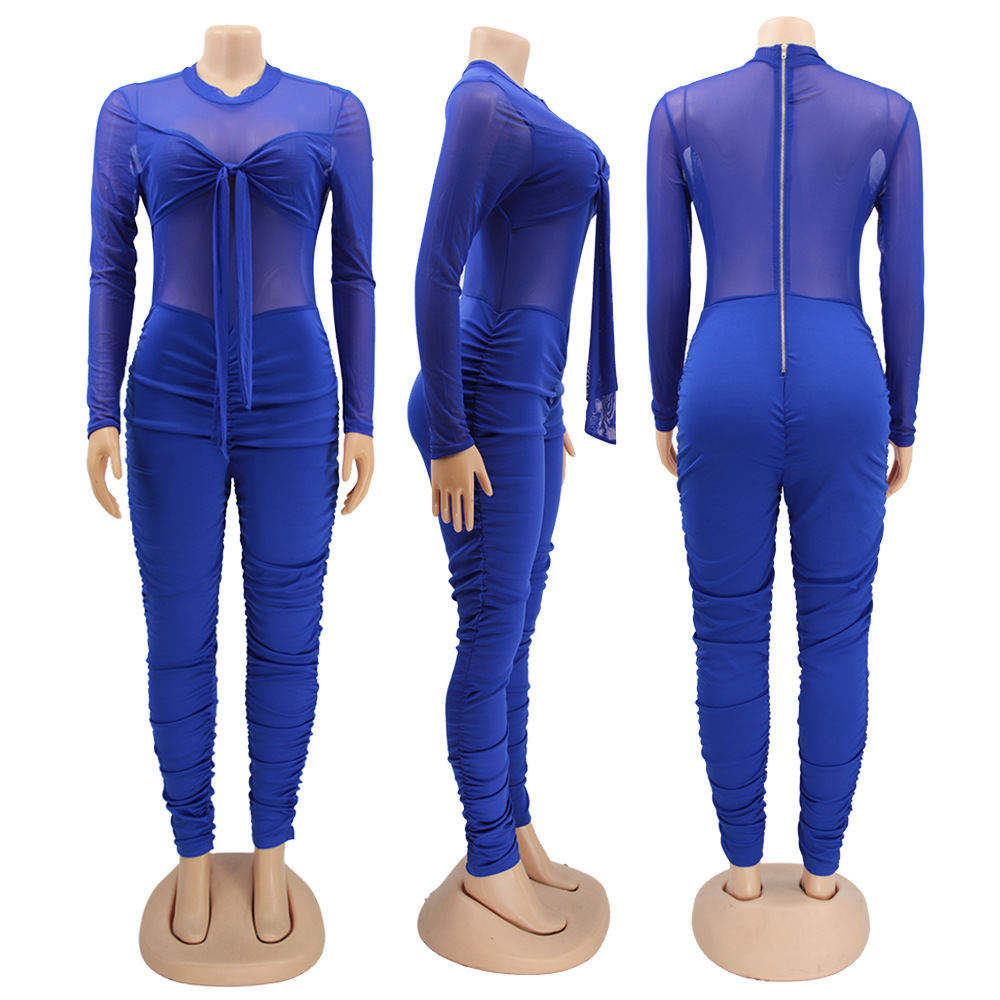 Bodysuits Tops Type Holiday Occasion Women's Holiday Bodysuits Vacation Solid Color Full Length Jumpsuits