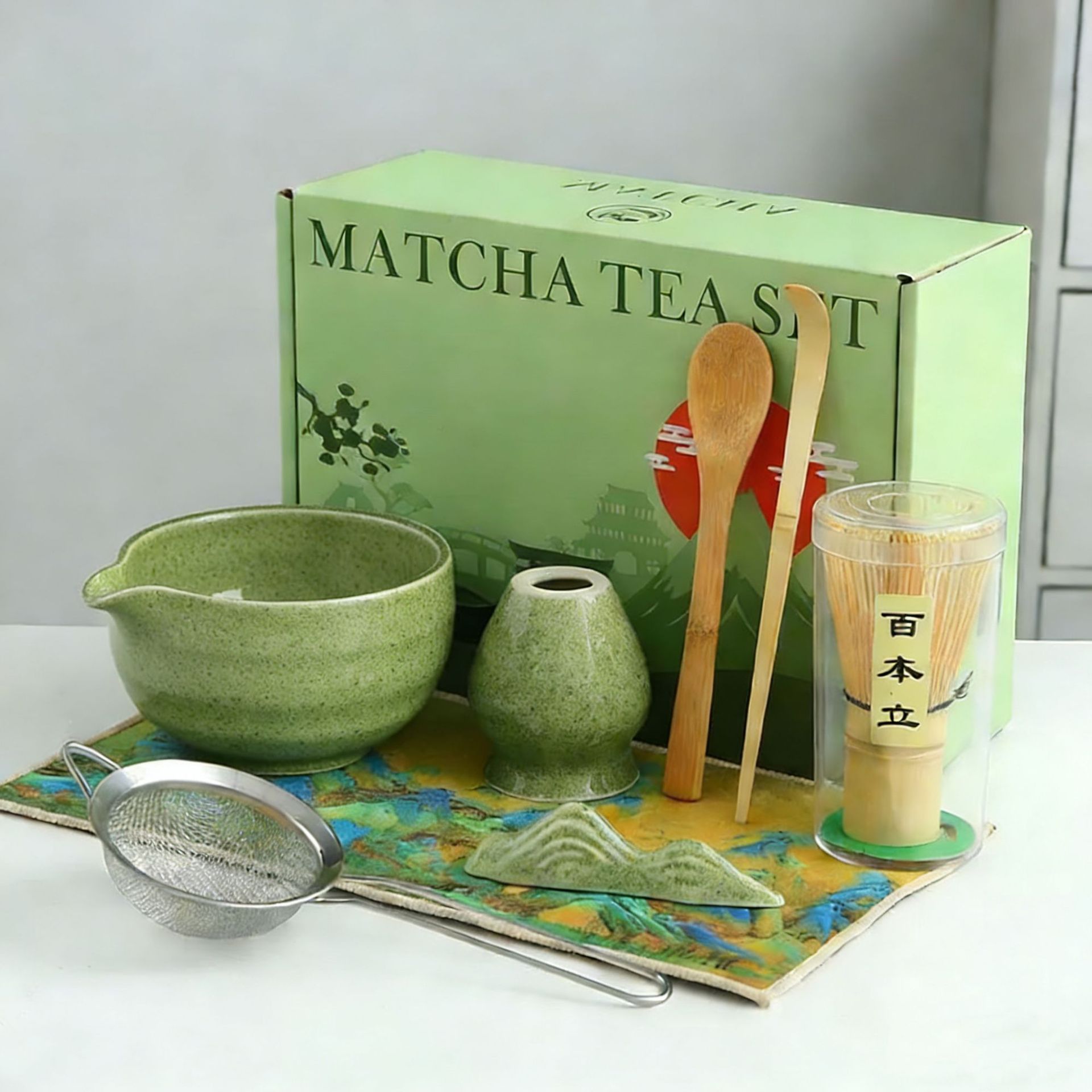 Transfronterizo exclusivo para el set de té Matcha japonés caja de regalo de té Matcha cepillo de té de 100 libros de té Matcha de la dinastía Song