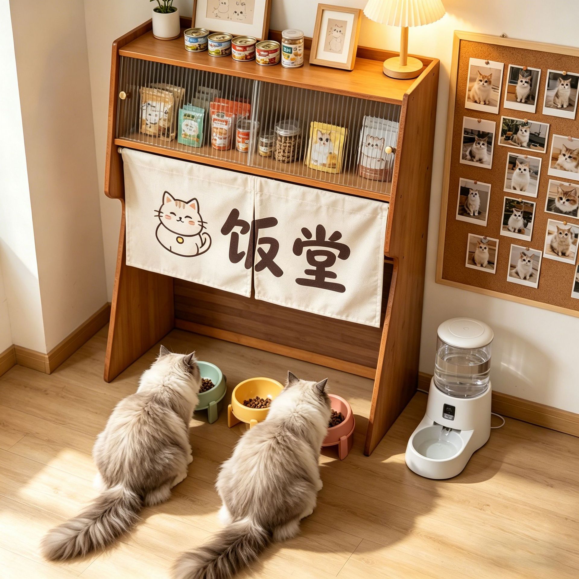 Cat Food Storage Rack, Pet Storage Shelf, Small Dog Food Storage Rack, Kitten Food Storage Rack, Cat Food Storage Rack, Cat Dining Area Storage Rack