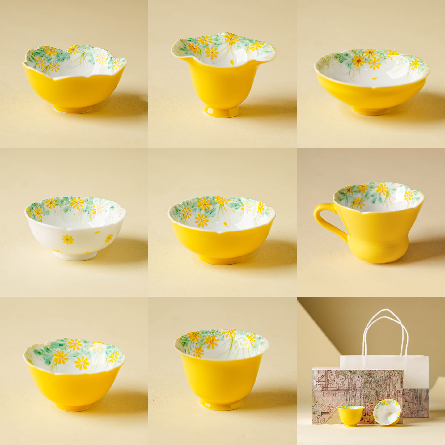 Fábrica de huevo esmalte margarita pequeña taza de té conjunto de taza de cerámica maestro personal especial kung fu taza de té cubierta taza de té