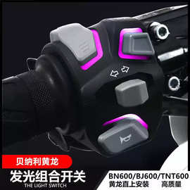 摩托车改装发光开关黄龙BN BJ600GS/TNT直上防水左右手把开关总成