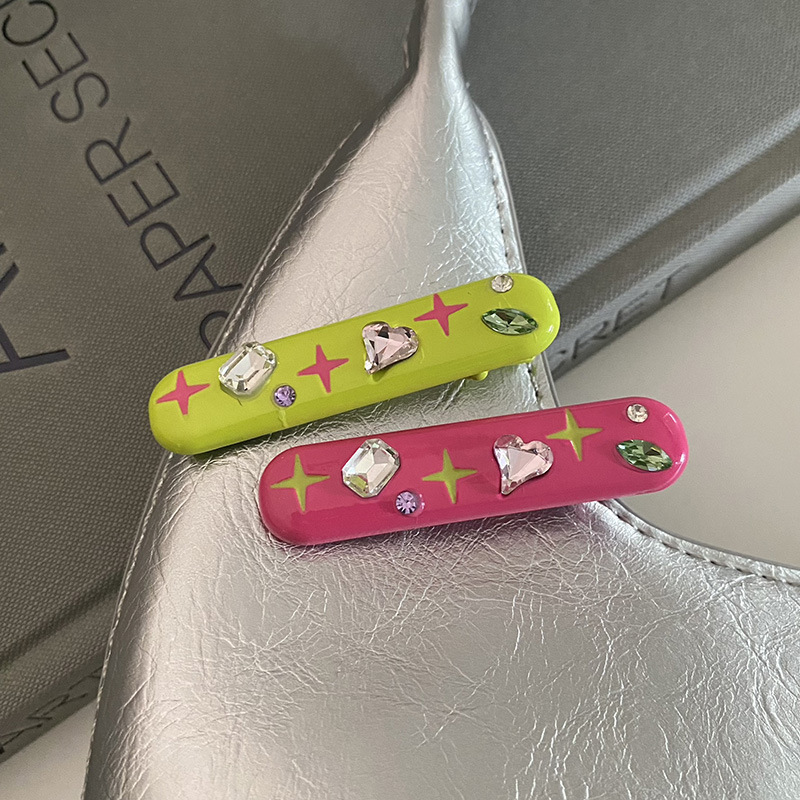 Glitzernde Stern Haarklammer Mit Strass Candy Farben Haarspange_voghion.com
