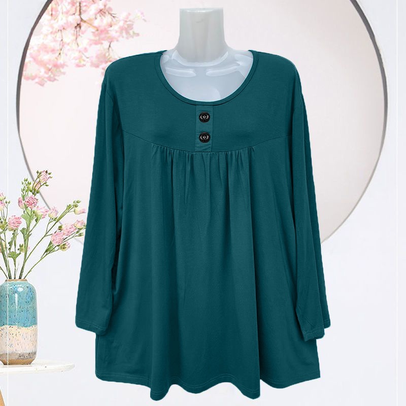 M-5Xl Size: Spring Clothing Tops For Plus-Size Women; Long-Sleeved T-Shirts In Larger Sizes; Round-Neck Base Shirts Suit_ecoleips.com