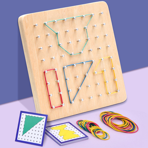 Montessori Early Education Wooden Kindergarten First Grade Mathematics Teaching Aids Geometry Pegboard Learning Aids Children's Educational Toys Wholesale