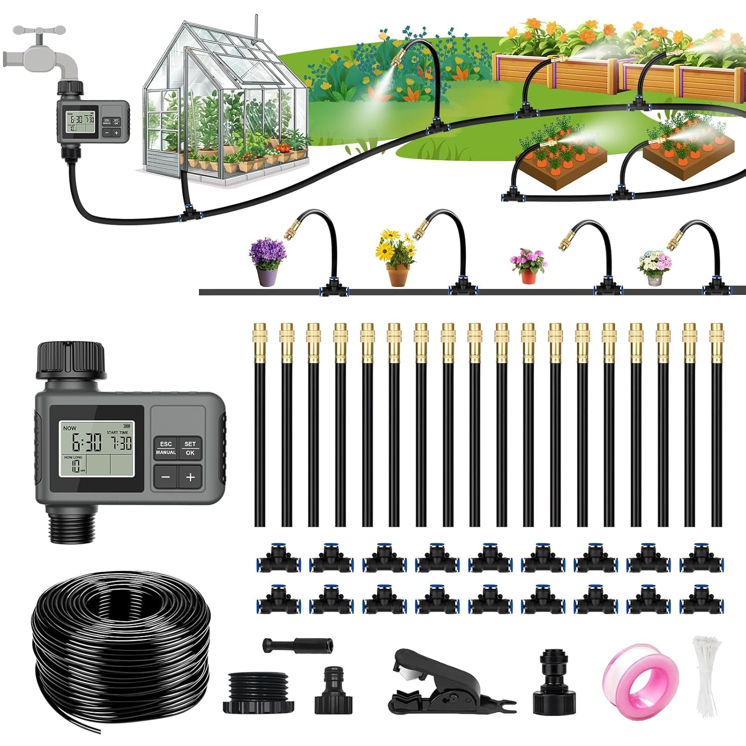 Timer Universal Set Outdoor Courtyard Smart Watering Garden Automatic Flower Waterer Plant Irrigation Sprayer_voghion.com