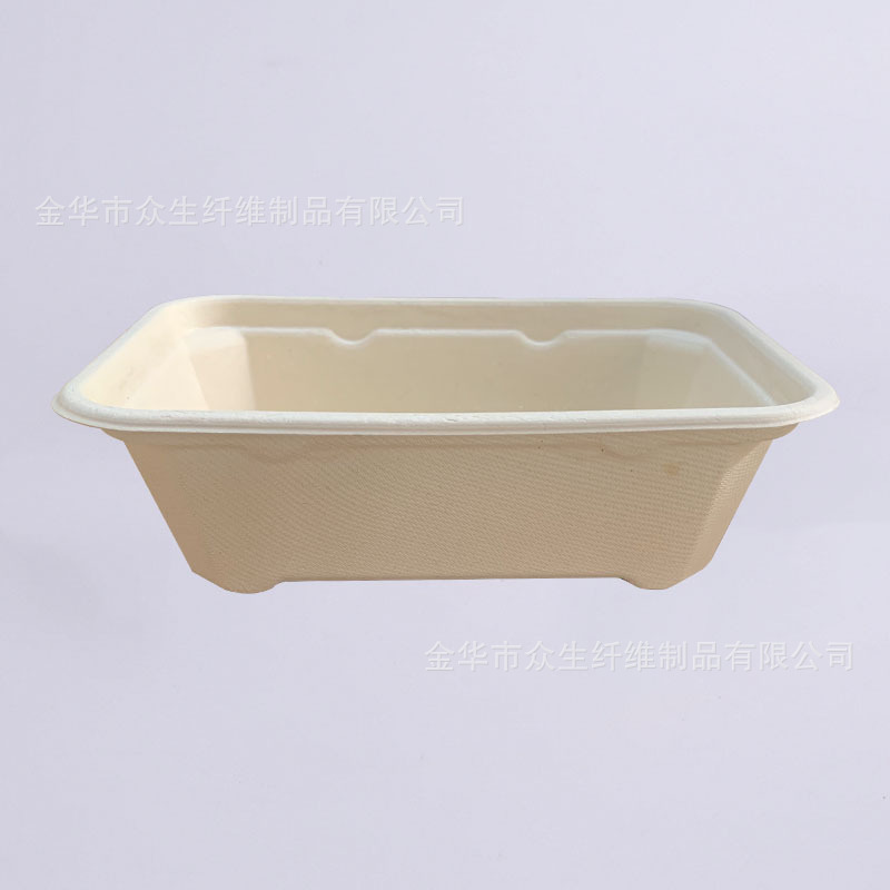 Desechables vajilla de pulpa de caña de azúcar biodegradable 750ml caja cuadrada americana para llevar picnic caja de embalaje caja de Bento de comida rápida