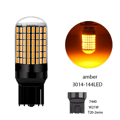 turn signal decoding anti-strobe: Brake light - 7440-3014-144-light-yellow