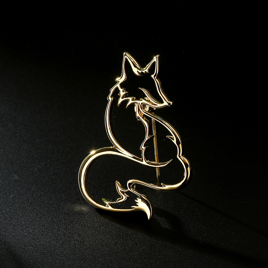 Casual Cut Out Fox Brooch for Women, High-End Exquisite Fashion Suit Sweater Accessories, Elegant Personalized Corsage Brooch