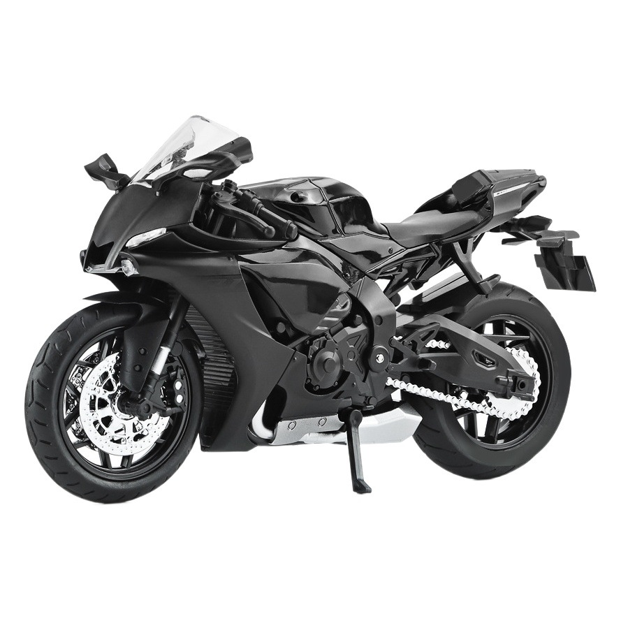1:12 Yamaha R1 modelo de aleación de motocicleta rueda trasera amortiguador simulación modelo de aleación decoración juguetes para niños