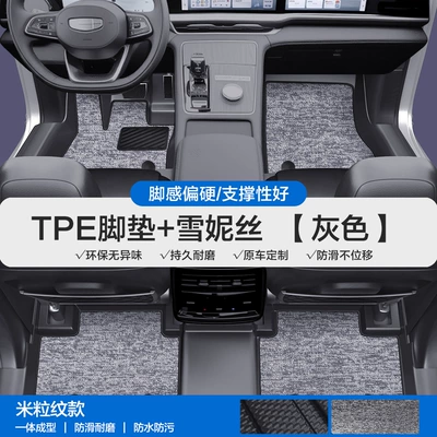Rd6 Tpe Car Floor Mats with | Modelə uyğun ayaqaltı - please-leave-a-message-or-note-the-model-year-when-placing-an-order-rice-grain-pattern-tpe-door-sill-mat-black-and-gray-snowiness