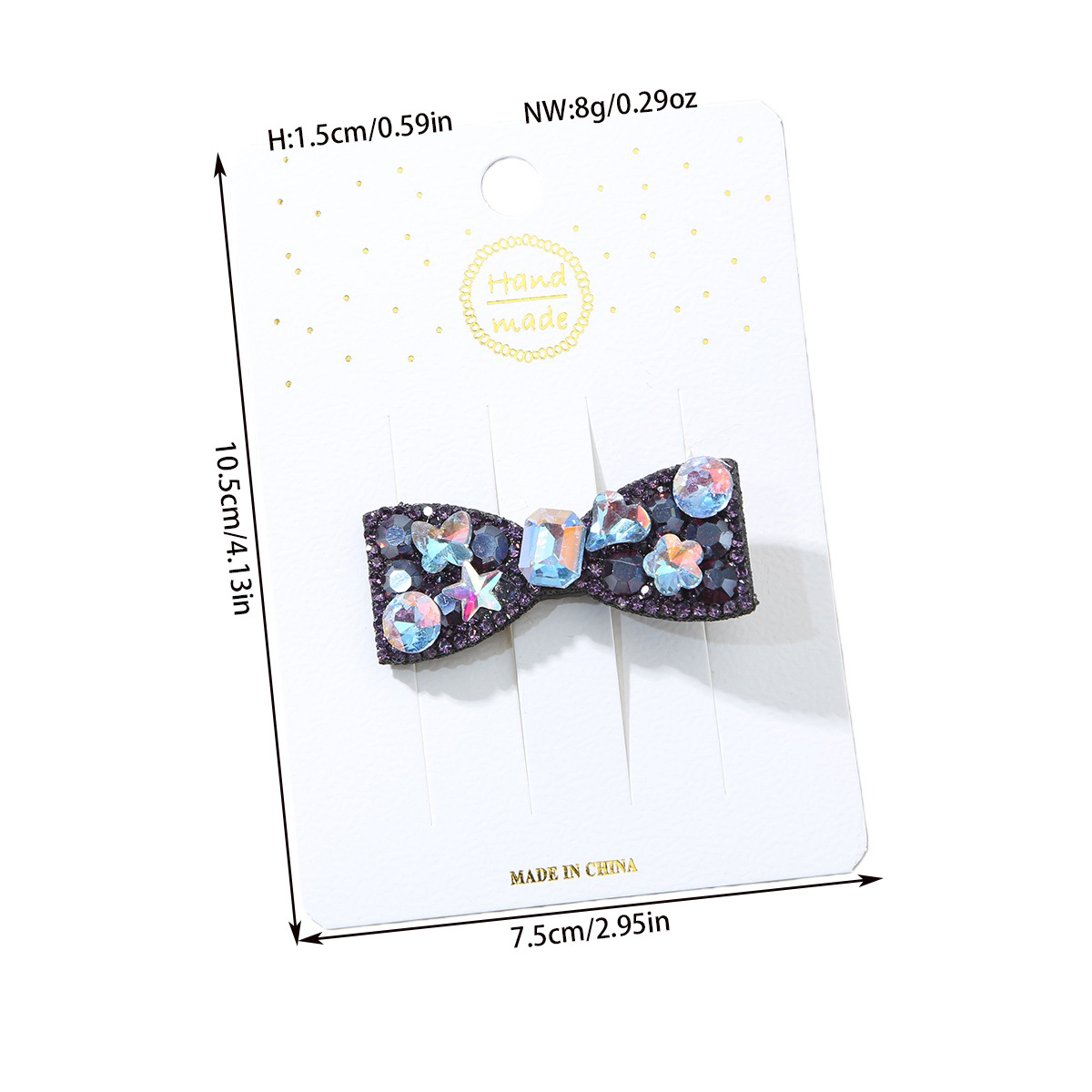 Rhinestones Inlay Material 1 Piece Quantity Oval Hair Clip With Colorful Diamonds And Bowknot Suitable For Girls Princess Elsa Hair Accessories Cute BB Clip Side Clip