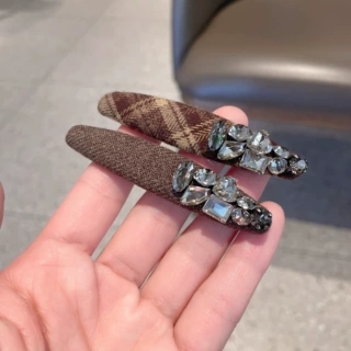 新款重工水钻豌豆夹高质感气质轻奢掰掰刘海侧边夹时尚高级发夹
