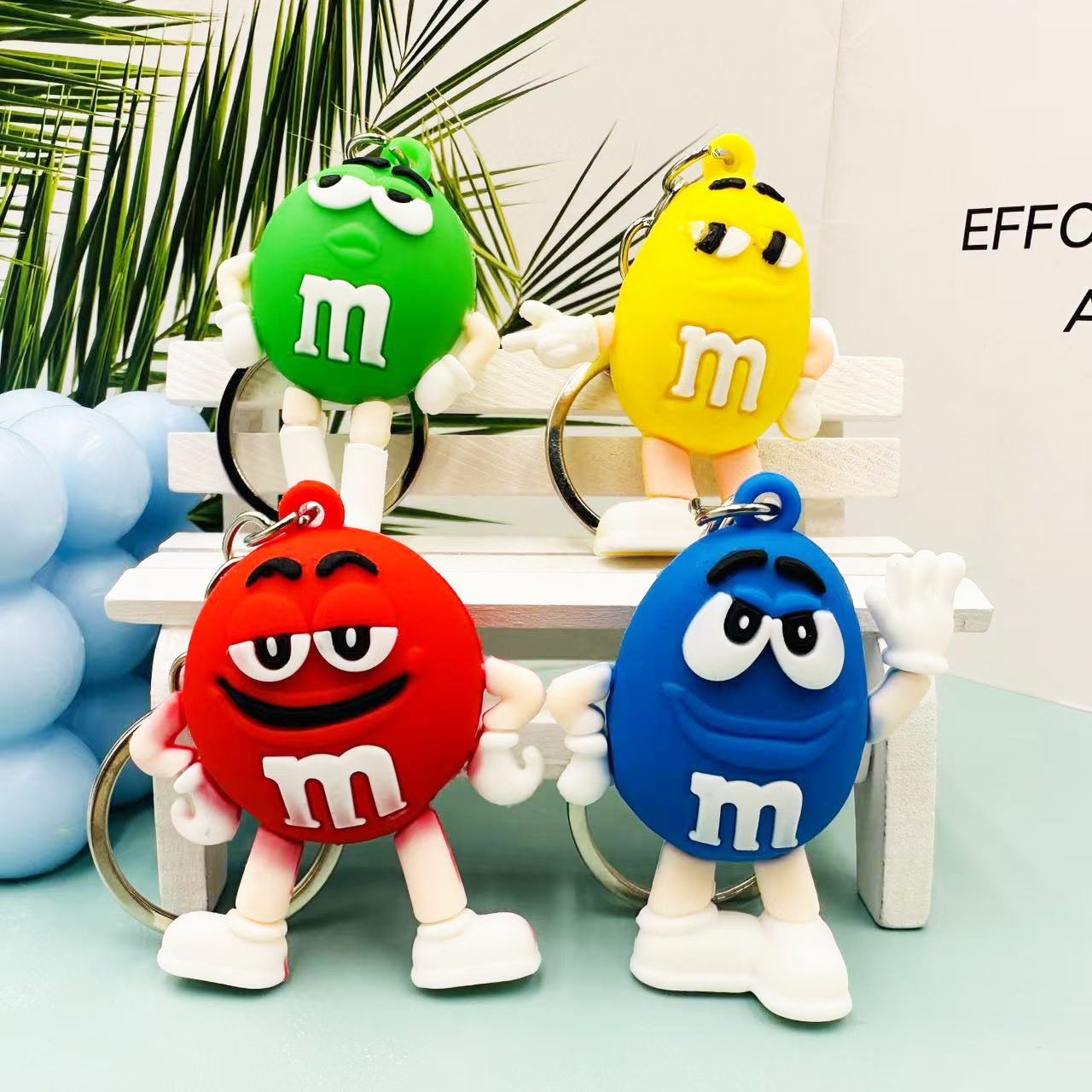 新款创意m豆钥匙扣公仔挂件仿真巧克力豆个性包包挂链厂家直销