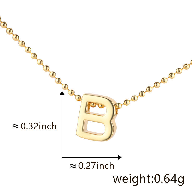 Cuicai ホットセール 18K ゴールデン光沢のある多用途クラシック 26 DIY 英語名小文字ネックレスペンダント付き|undefined