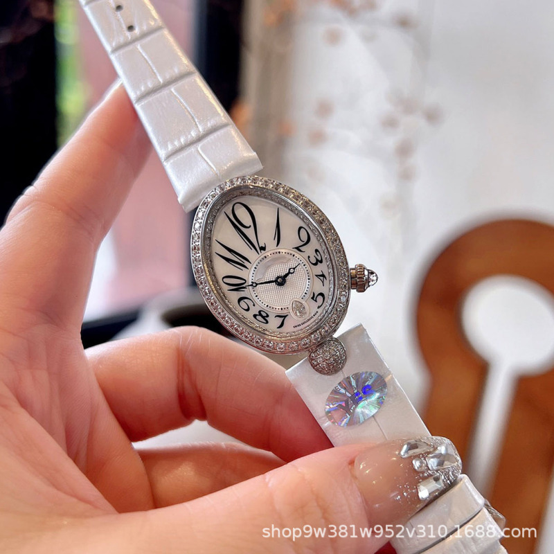 Explosive Queen of Naples Women's Watch Goose Egg Shaped Quartz Watch Pebble Fritillary Dial Cowhide Strap Explosive Queen of Naples Women's Watch Goose Egg Shaped Quartz Watch Pebble Fritillary Dial Cowhide Strap