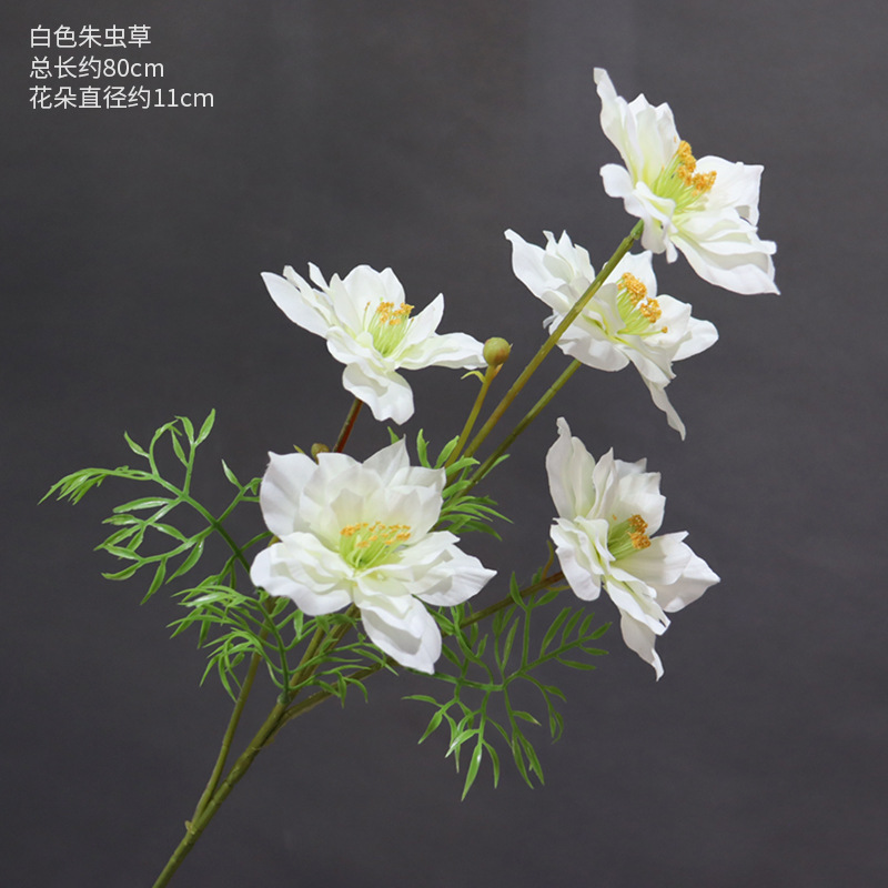 Material de flor de boda blanco brumoso artificial Misty Wedding Hall decoración camino plomo arreglo de flores techo flor artificial Flor de plástico