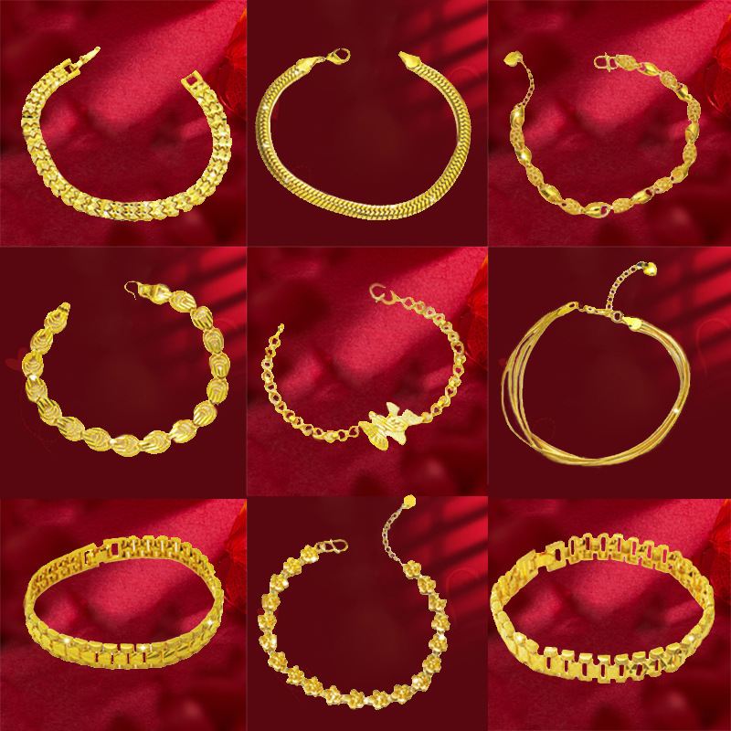 Xiaohongshu Style Clover Bracelet Copper Gold-Plated Love Bracelet Women's Versatile Peach Heart Watch Chain Supply Wholesale