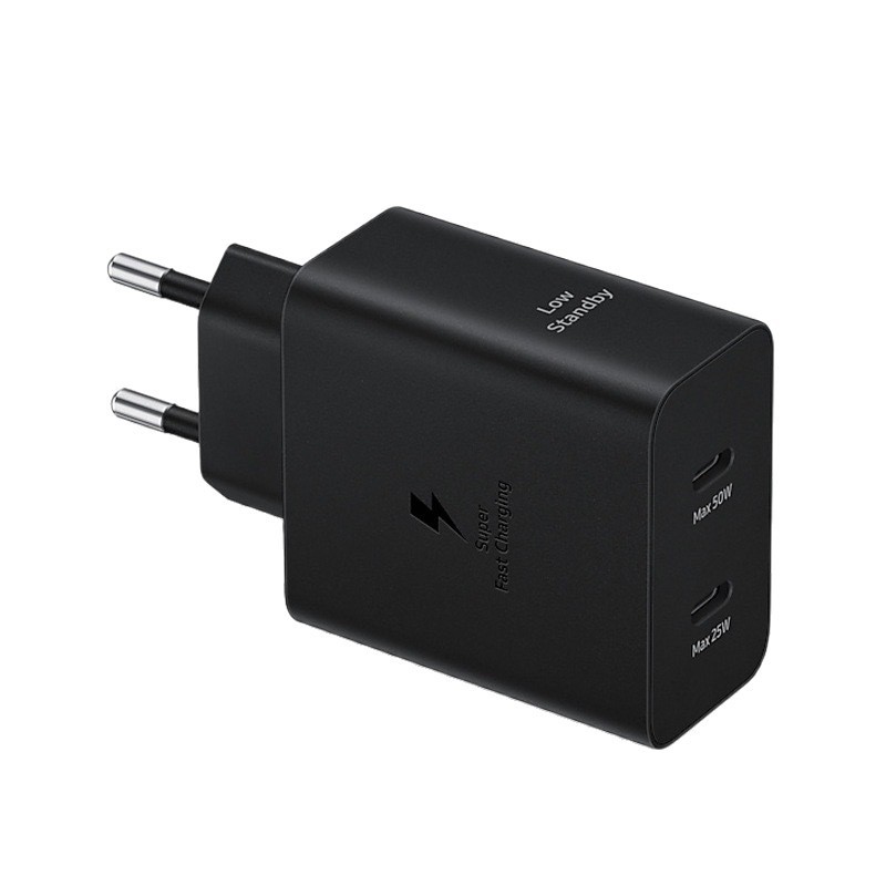 Samsung 50W 欧州および英国充電器 T5020S25/U24/デュアルポート超高速充電 2.0 高速充電ヘッドに適しています。|undefined