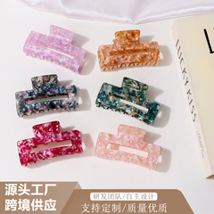戈蕾思饰品水纹流动感闪粉泼墨发夹复古晕染纹理鲨鱼夹发夹女发饰