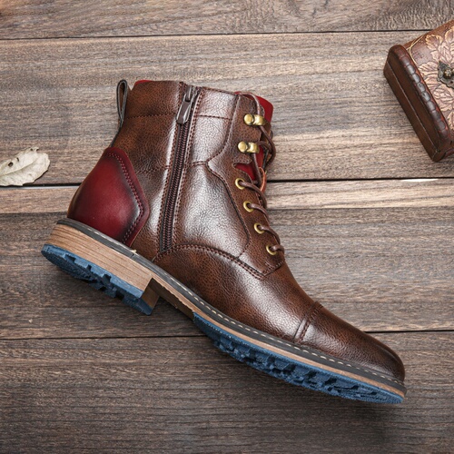 Big yards Men Ankle boots Winter Leather Warm Shoes - Men's Wide Ankle Boots with Winter Warm Leather