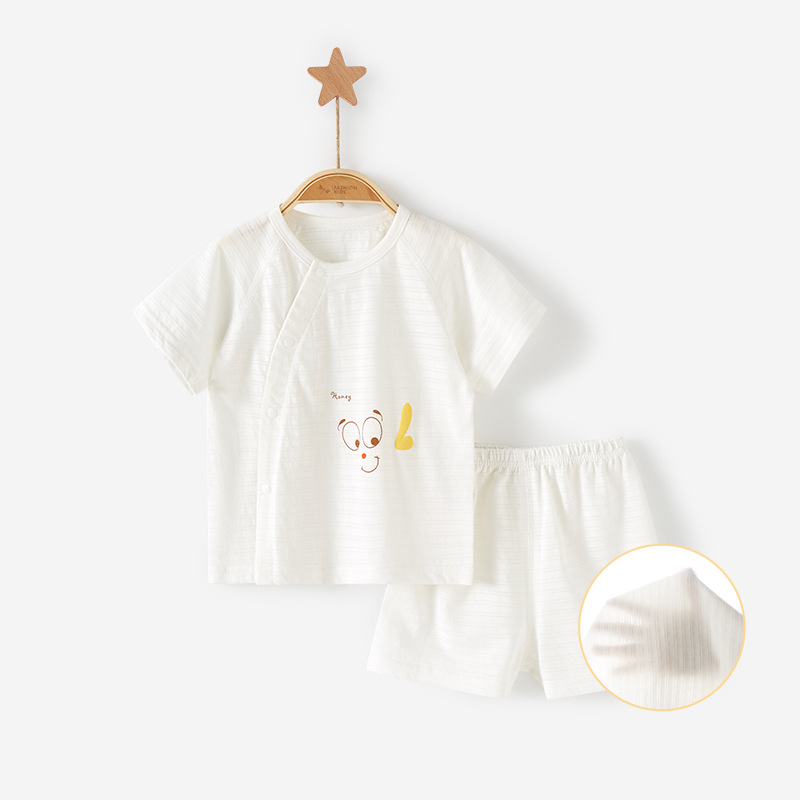 Bebé traje de verano de algodón fino de los niños de manga corta traje de dos piezas de la niña masculina recién nacido Ropa dividida Bebé Ropa de verano