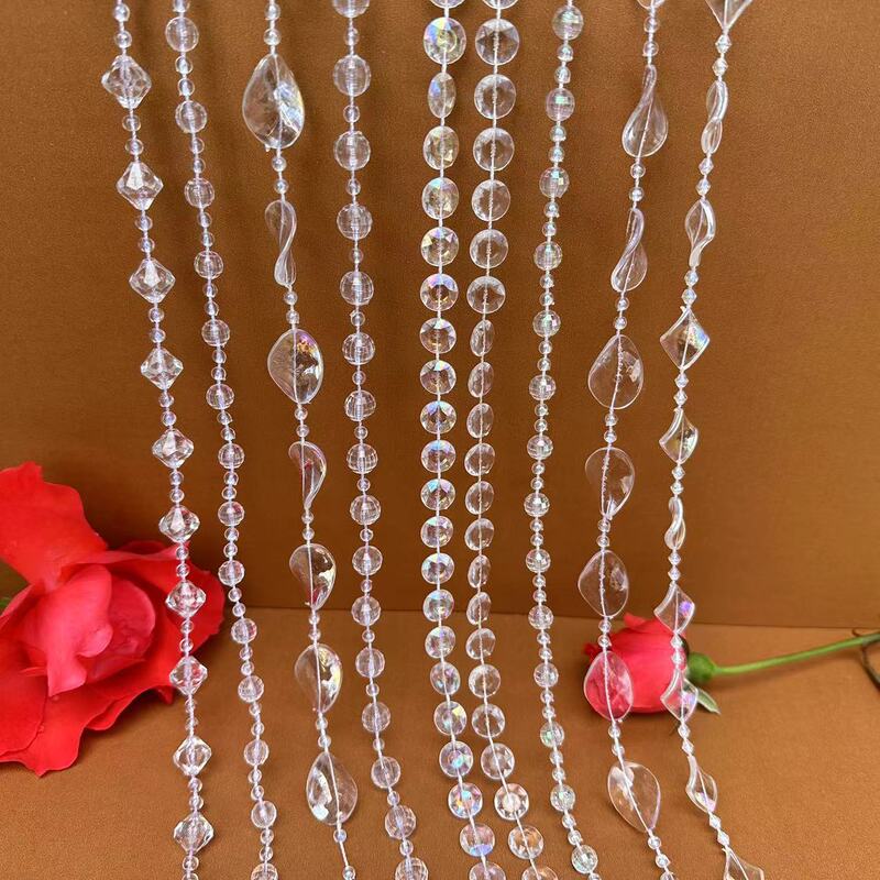 Acrylic Bead Curtain Line Curtain Wedding Road Lead Crystal String Wedding Scene Stage Ceiling Decoration DIY Door Curtain Partition