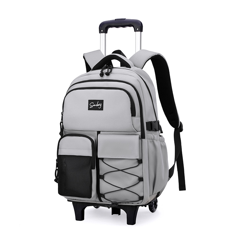 Mochila de tracción para niños de peces naturales, estudiantes de primaria de grado 3 - 6 pueden escalar escaleras, moda de alta capacidad, bolsas de tracción de escuela secundaria