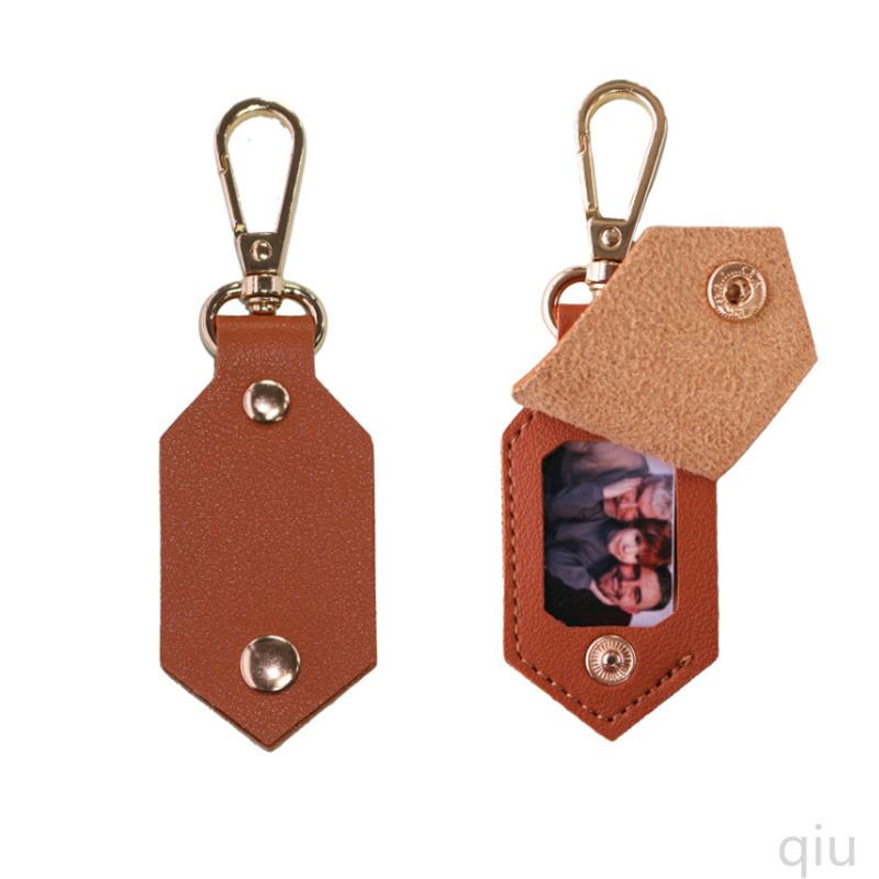 DIY sublimation blank keychain photo holster for couples pu leather keychain gift personalized holster DIY sublimation blank keychain photo holster for couples pu leather keychain gift personalized holster