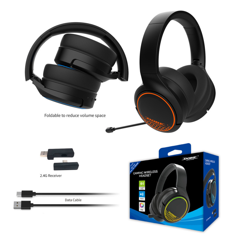 PS5 Headset Wireless 2.4G with Microphone PS4/Switch/PC Universal Gaming Headset with RGB Light PS5 Headset Wireless 2.4G with Microphone PS4/Switch/PC Universal Gaming Headset with RGB Light